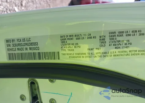 2024 Ram 2500 Big Horn 4X4 6'4 Box из США, поврежденный, VIN 3C6UR5DJ2RG385553